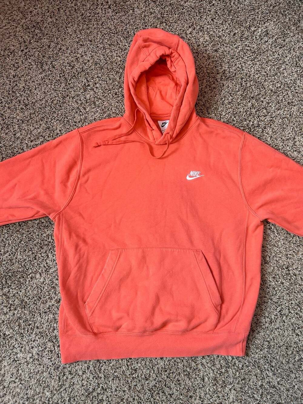Nike Sportswear Club Fleece Pullover Hoodie Salmon Pink Men's Size M